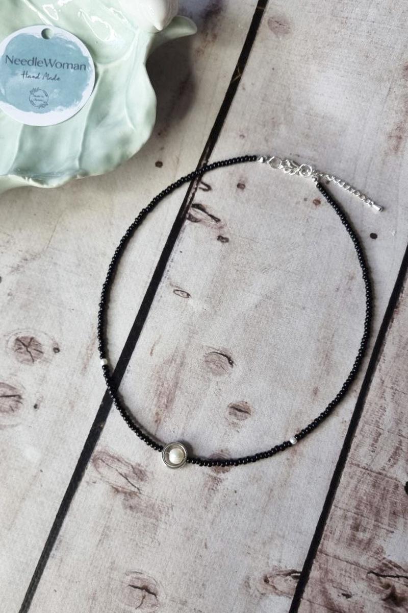 Handmade Beaded Choker with White Pearl one size чорний
Handmade Beaded Choker with White Pearl one size чорний