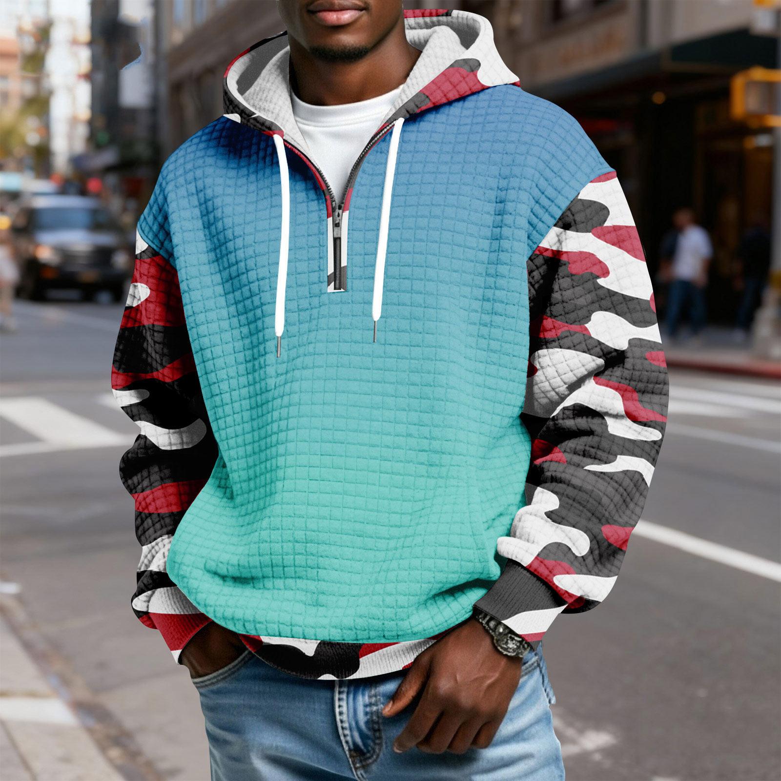 Men s Half-Zip Hooded Plaid Pullover Drawstring Print Casual Sports Sweatshirt XL
Men s Half-Zip Hooded Plaid Pullover Drawstring Print Casual Sports Sweatshirt XL