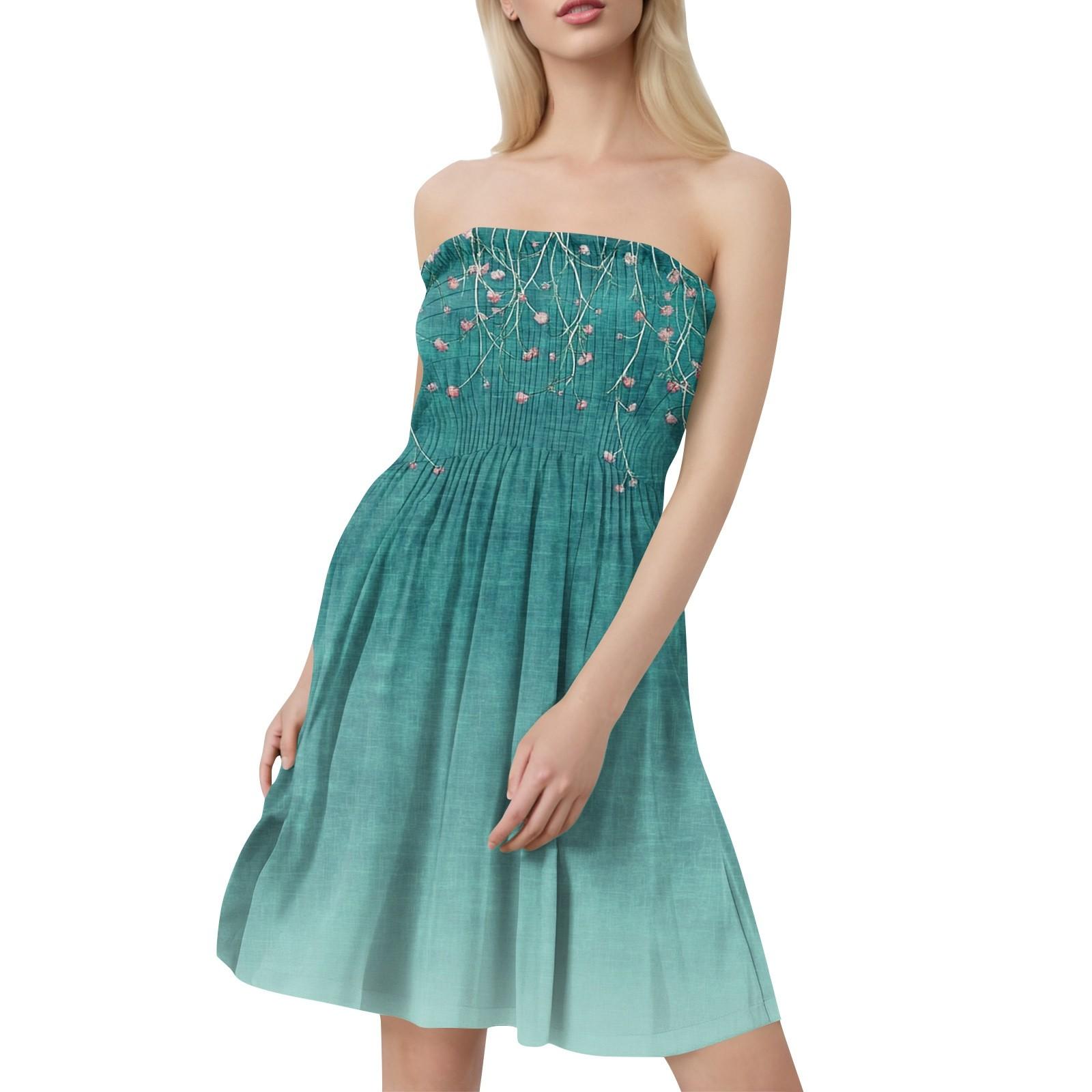 Fashion Women s Casual Bandeau Floral Print Sleeveless Dress L ціан
Fashion Women s Casual Bandeau Floral Print Sleeveless Dress L ціан