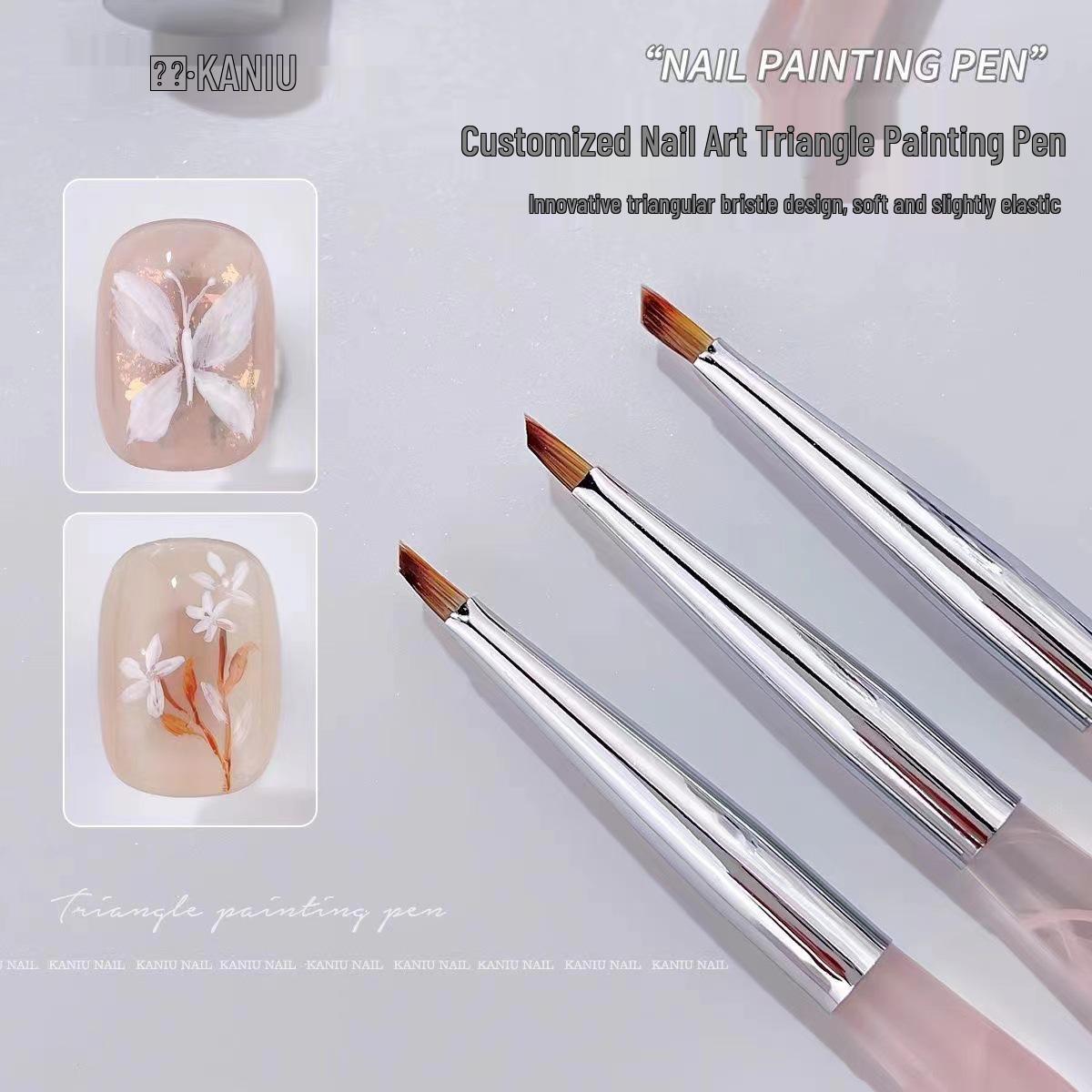 Sandalwood Handle Triangle Nail Art Brush for Painting Butterflies, Petals, Leaves, Gel Flowers, and Embossing.
Sandalwood Handle Triangle Nail Art Brush for Painting Butterflies, Petals, Leaves, Gel Flowers, and Embossing.