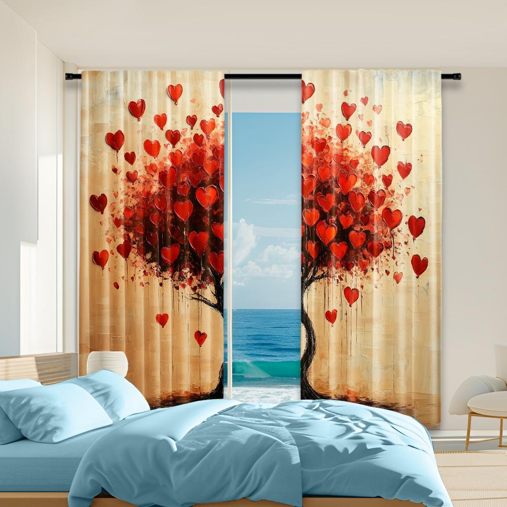 Set Of 2 Versatile Polyester Transparent Curtains Home Decoration Valentine Day Red Love Tree Use Bedrooms Living Curtain For Master Bedroom Made W100*H70(CM)-Grommet top&2PCS
Set Of 2 Versatile Polyester Transparent Curtains Home Decoration Valentine Day Red Love Tree Use Bedrooms Living Curtain For Master Bedroom Made W100*H70(CM)-Grommet top&2PCS