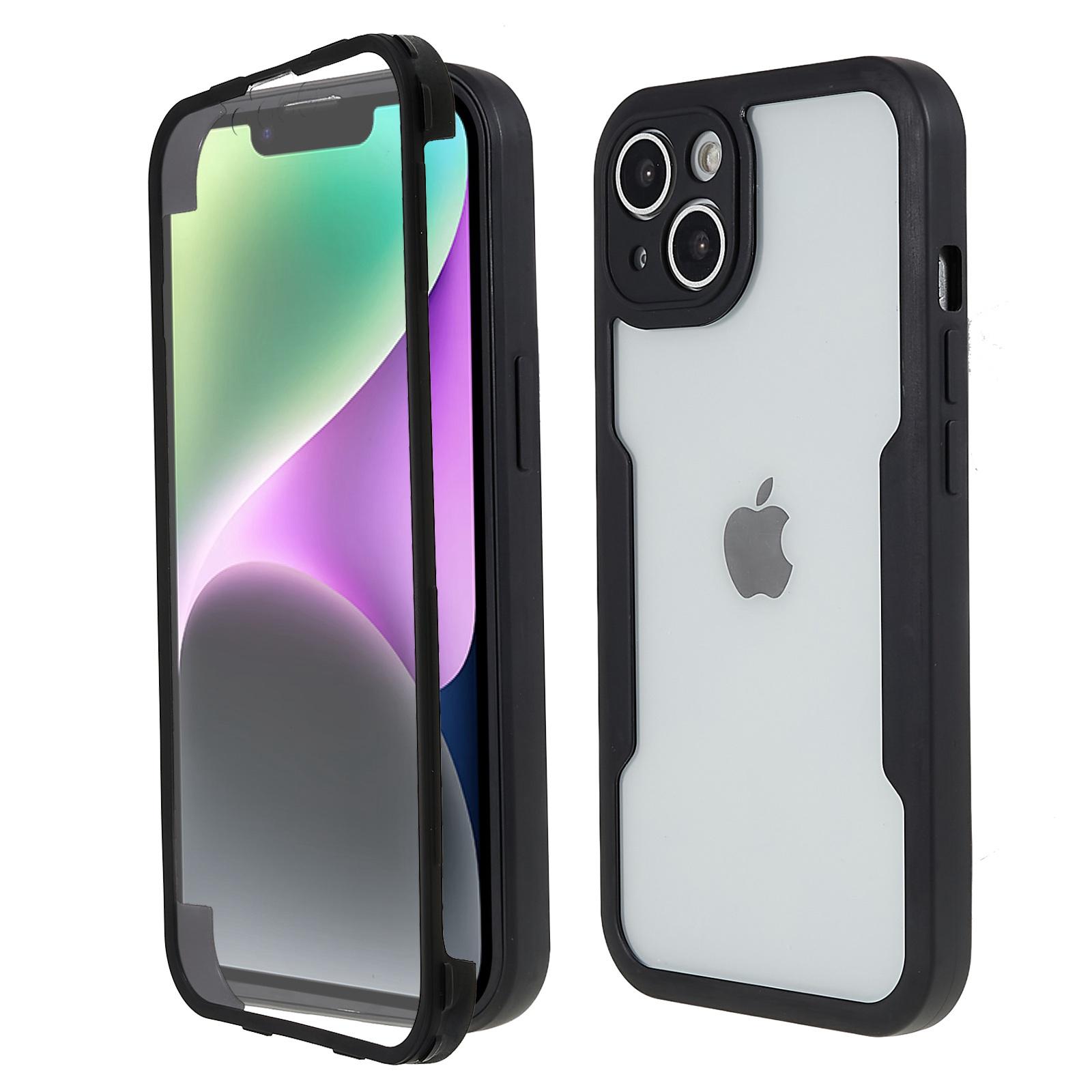 For iPhone 14 Drop-proof Phone Case Camera Lens Protection PET Screen Film+Acrylic+TPU Mobile Phone Cover Black
For iPhone 14 Drop-proof Phone Case Camera Lens Protection PET Screen Film+Acrylic+TPU Mobile Phone Cover Black