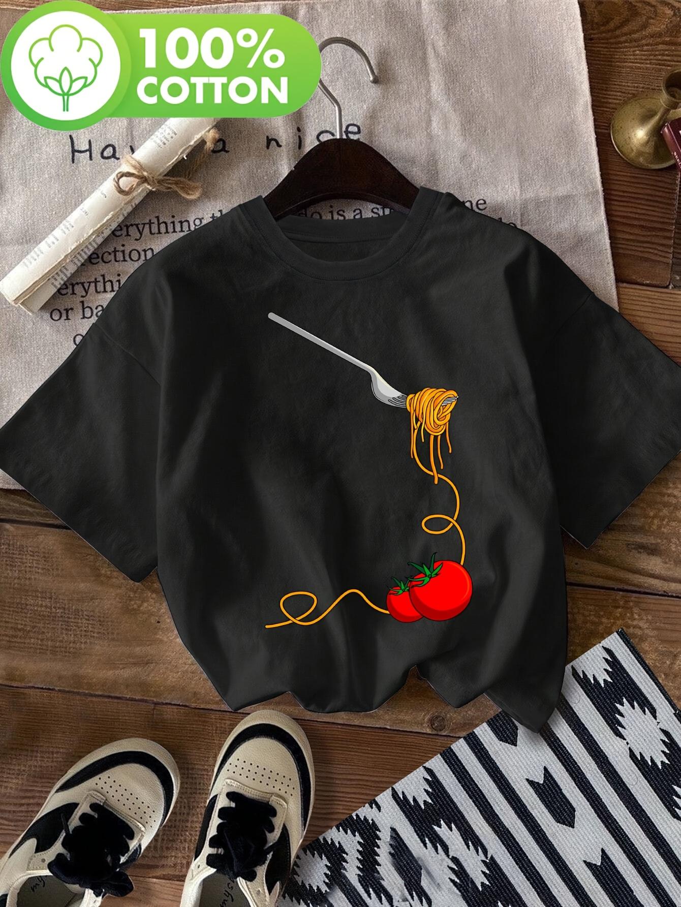 Pasta Spaghetti Tomato Noodles Italian Food Print T-shirt, Short Sleeve Crew Neck Casual Top for Summer & Spring, Women s Clothing 5XL різнокольоровий
Pasta Spaghetti Tomato Noodles Italian Food Print T-shirt, Short Sleeve Crew Neck Casual Top for Summer & Spring, Women s Clothing 5XL різнокольоровий