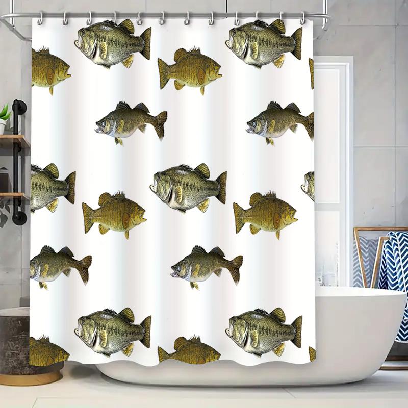 Modern Fish Print Shower Curtain Set For Bathroom Decor Waterproof Fabric With Hook Rings White Color (180X180Cm) W60H190(CM)-1 Pcs
Modern Fish Print Shower Curtain Set For Bathroom Decor Waterproof Fabric With Hook Rings White Color (180X180Cm) W60H190(CM)-1 Pcs