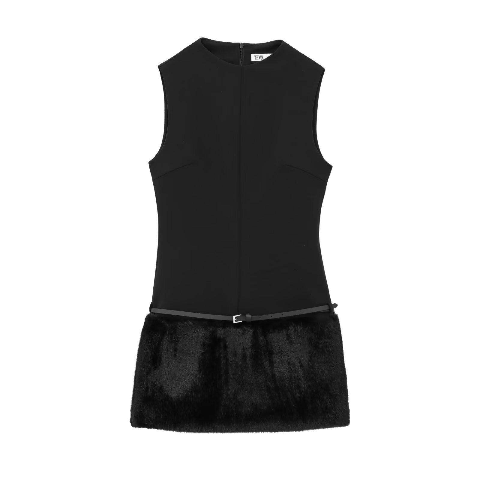 2024 Winter Women s Belted Faux Fur Patchwork Dress in European and American Street Style. S
2024 Winter Women s Belted Faux Fur Patchwork Dress in European and American Street Style. S