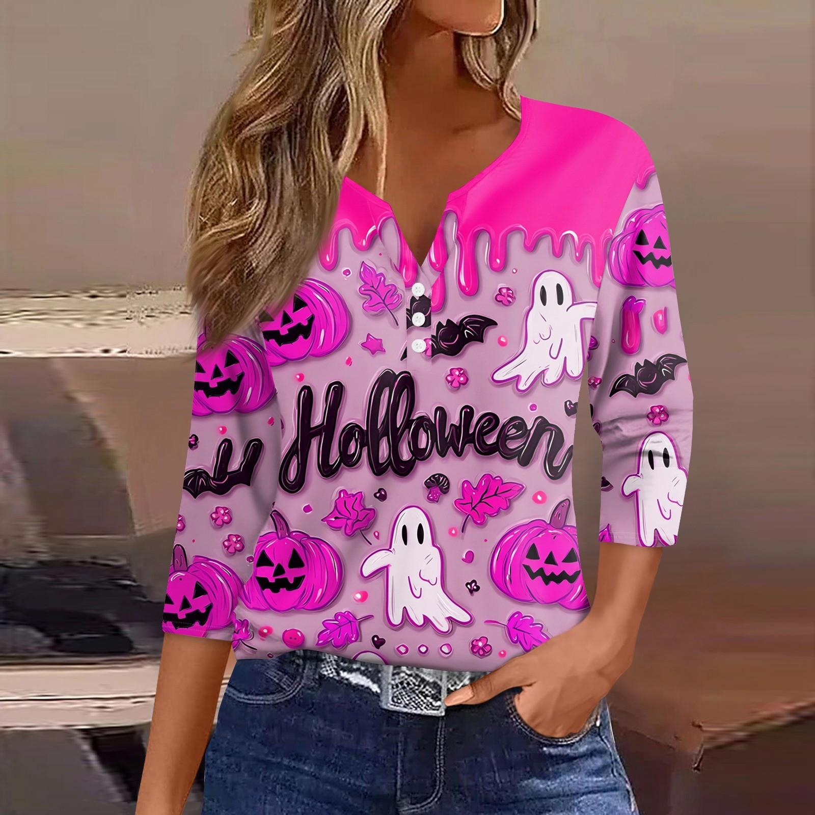 Женская футболка с принтом на Хэллоуин, на пуговицах, рукав 3/4, повседневная мода на выходные, базовый топ с V-образным вырезом XXL
Женская футболка с принтом на Хэллоуин, на пуговицах, рукав 3/4, повседневная мода на выходные, базовый топ с V-образным вырезом XXL