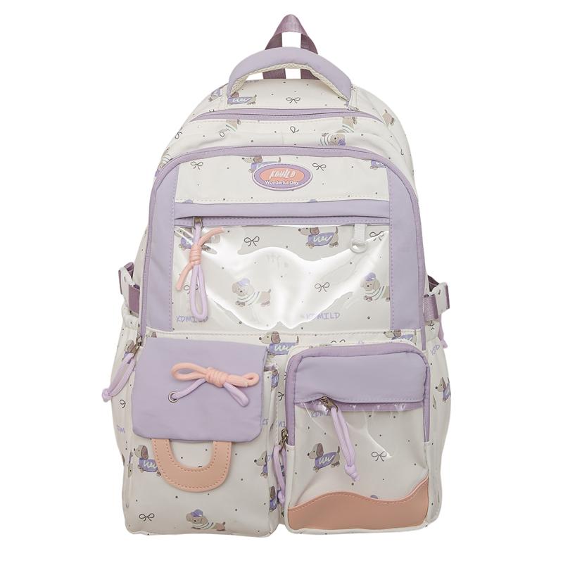 Школьный рюкзак контрастного цвета для учеников средней школы с принтом собаки, легкий, большой вместимости фиолетовый
Школьный рюкзак контрастного цвета для учеников средней школы с принтом собаки, легкий, большой вместимости фиолетовый