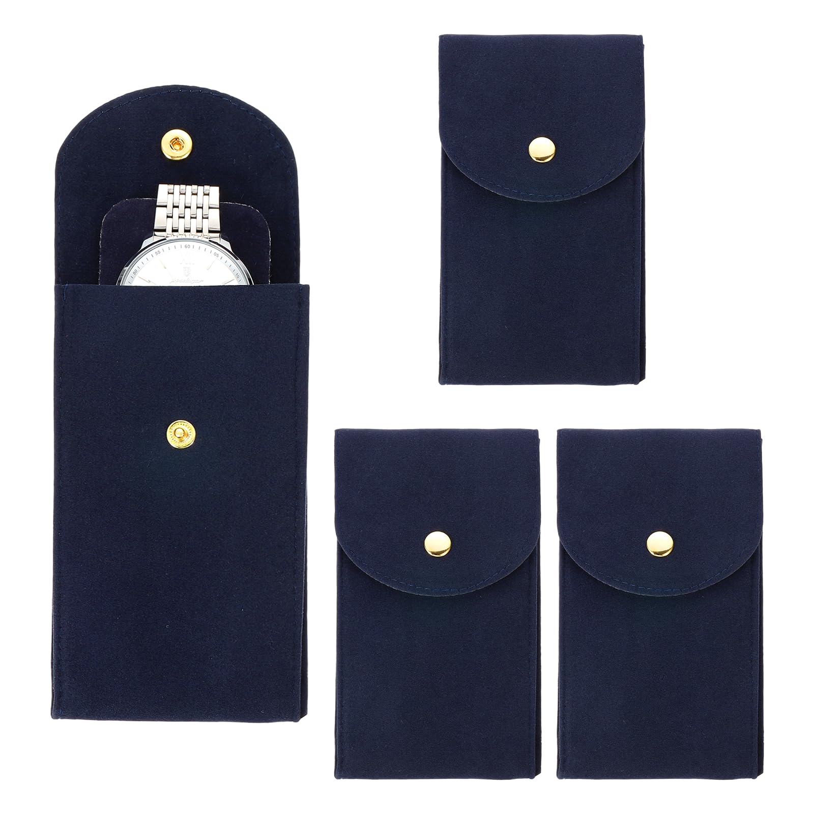 PATIKIL Velvet Watch Pouch, Set of 4, Soft Velvet Watch Storage Case with Snap Button Closure, for Organizing Jewelry and Watches (Navy,
PATIKIL Velvet Watch Pouch, Set of 4, Soft Velvet Watch Storage Case with Snap Button Closure, for Organizing Jewelry and Watches (Navy,