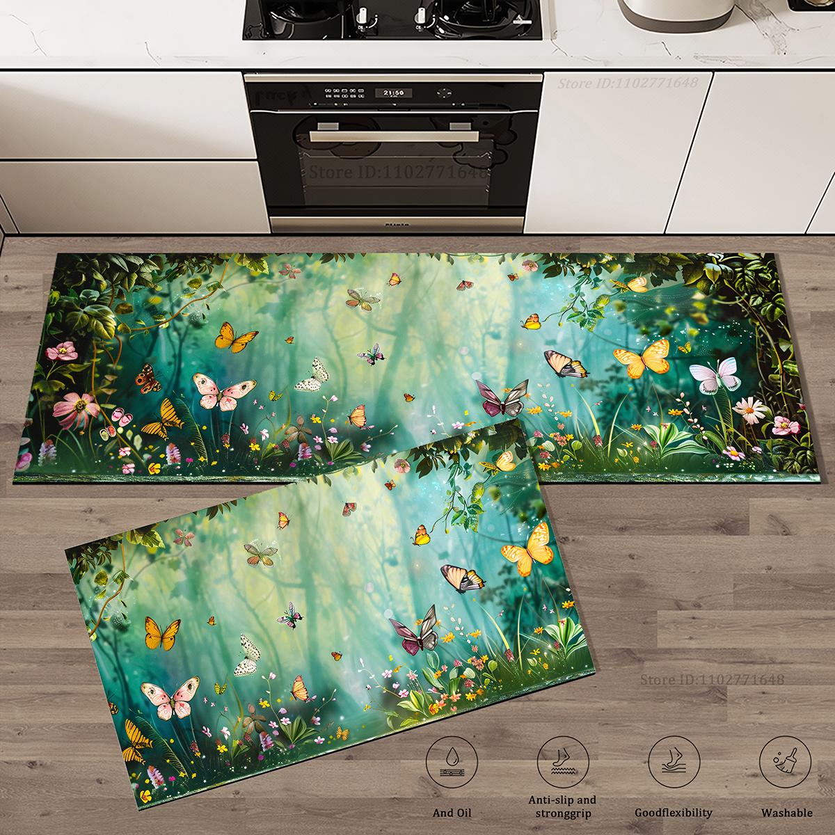 Flower Pattern Green Kitchen Floor Mat High Quality Absorbent Non-Slip Entrance Doormat Rug Long Washable Carpet Waterproof Rugs 40cmx60cm 1pc
Flower Pattern Green Kitchen Floor Mat High Quality Absorbent Non-Slip Entrance Doormat Rug Long Washable Carpet Waterproof Rugs 40cmx60cm 1pc