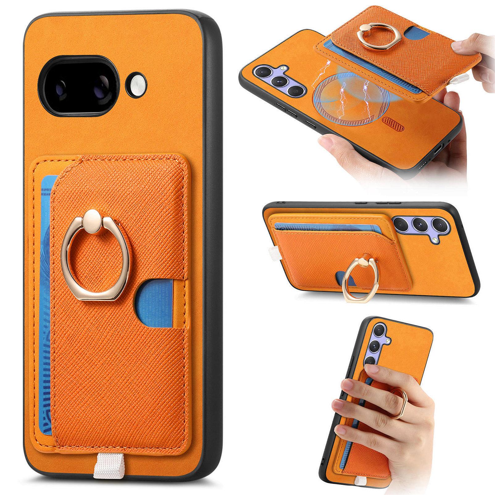 For Google Pixel 9a Case Ring Kickstand Leather+TPU+PC Phone Cover Detachable Card Holder Orange
For Google Pixel 9a Case Ring Kickstand Leather+TPU+PC Phone Cover Detachable Card Holder Orange