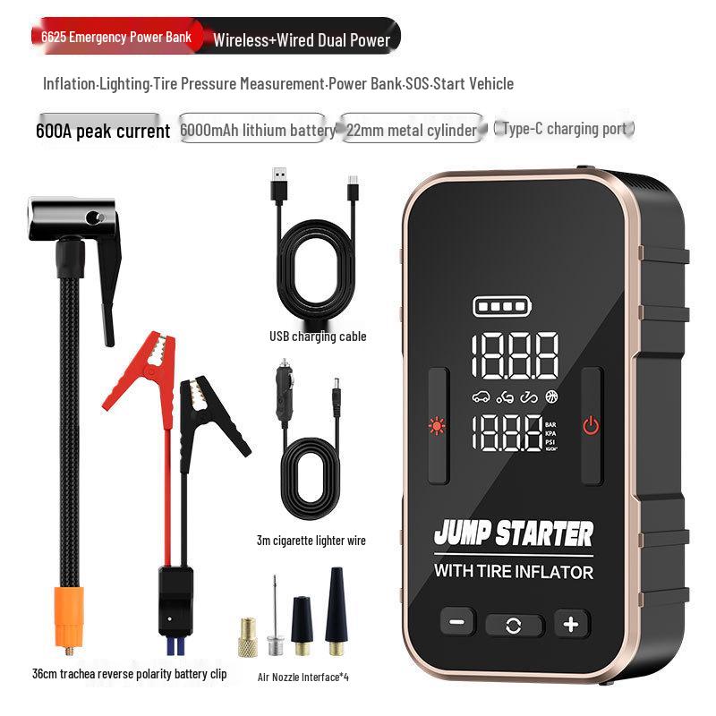 Многофункциональный автомобильный насос для накачивания шин и аварийный пусковой блок питания
Многофункциональный автомобильный насос для накачивания шин и аварийный пусковой блок питания