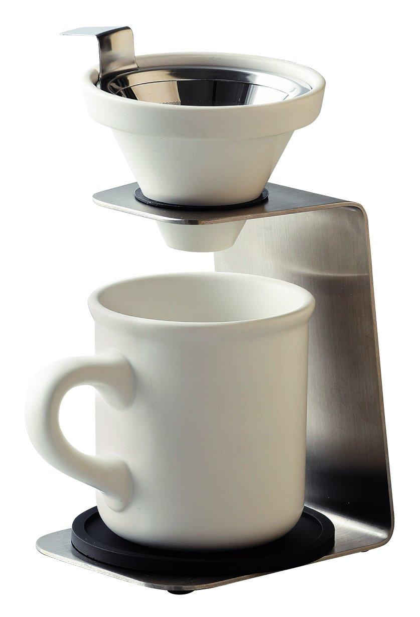 maebata Brew Coffee Single Person Dripper Set Белая сетчатая кружка с фильтром и подставкой 51641
maebata Brew Coffee Single Person Dripper Set Белая сетчатая кружка с фильтром и подставкой 51641