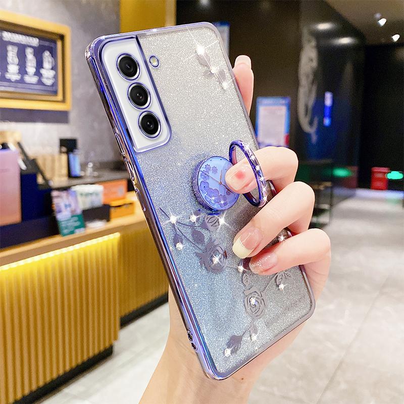 KADEM For Samsung Galaxy S21 FE 5G TPU Case with Ring Kickstand Flower Pattern Rhinestone Decor Blue
KADEM For Samsung Galaxy S21 FE 5G TPU Case with Ring Kickstand Flower Pattern Rhinestone Decor Blue