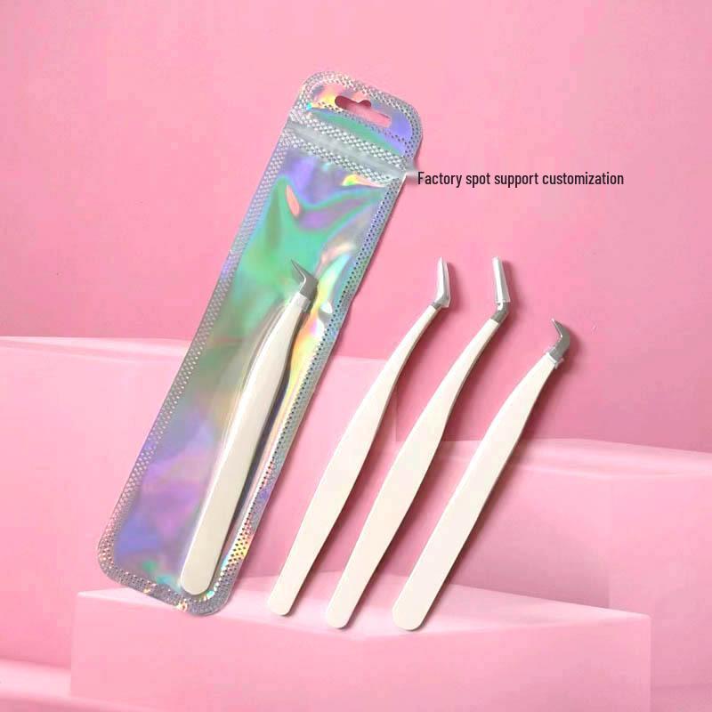 White Eyelash Extension Tweezers: False Lash & Grafting Tools for Technicians with Curler Function
White Eyelash Extension Tweezers: False Lash & Grafting Tools for Technicians with Curler Function