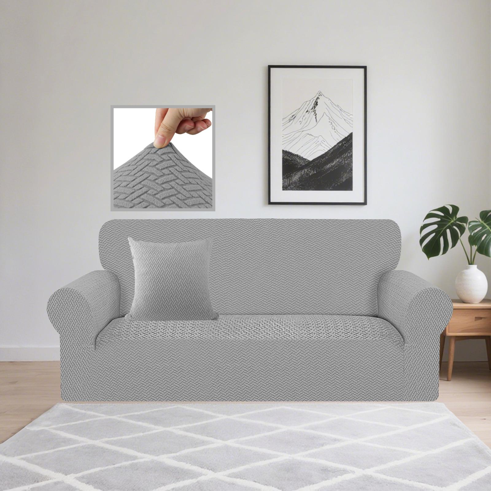 Stretch Sofa Cover Jacquard Spandex Elastic Sofa Slipcovers Couch Covers for Living Room Pets Kids Dogs Furniture Protector 1 Seater 90-140 cm светло-серый
Stretch Sofa Cover Jacquard Spandex Elastic Sofa Slipcovers Couch Covers for Living Room Pets Kids Dogs Furniture Protector 1 Seater 90-140 cm светло-серый