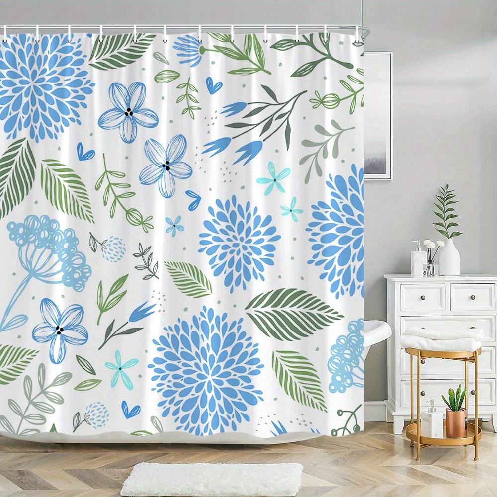 1Pc Floral Pattern Teal Flowers And Leaves Shower Curtain, Polyester Fabric, Machine Washable, Suitable For Bathroom Decoration W60H190(CM)-1 Pcs
1Pc Floral Pattern Teal Flowers And Leaves Shower Curtain, Polyester Fabric, Machine Washable, Suitable For Bathroom Decoration W60H190(CM)-1 Pcs