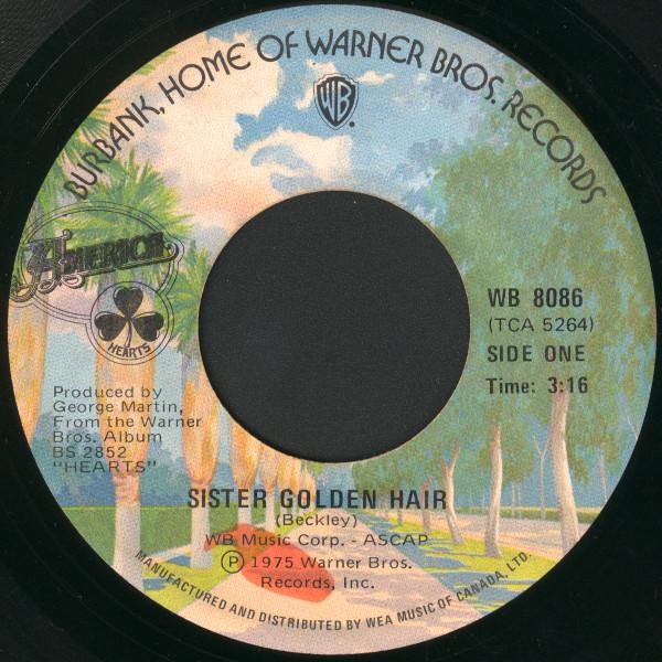 7inch Record AMERICA Sister Golden Hair WB8086 WARNER BROS 1975 Canada Rock Used
7inch Record AMERICA Sister Golden Hair WB8086 WARNER BROS 1975 Canada Rock Used