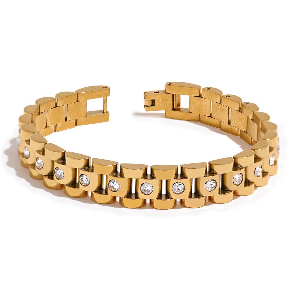 Yhpup 18cm Stainless Steel Imitation Pearls PVD Gold Plated Thick Cuban Chain Charm Bangle Bracelet Fashion Jewelry Wome
Yhpup 18cm Stainless Steel Imitation Pearls PVD Gold Plated Thick Cuban Chain Charm Bangle Bracelet Fashion Jewelry Wome