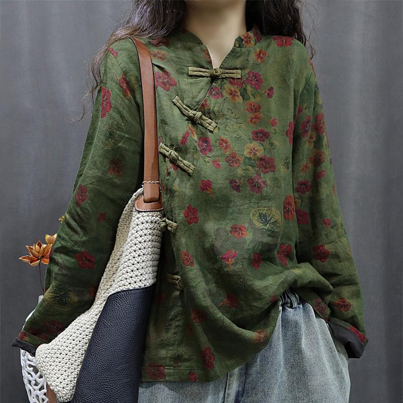 Women s New Spring Linen V-Neck Jacket with Batwing Sleeves and Double-layer Frog Button Design L зелений
Women s New Spring Linen V-Neck Jacket with Batwing Sleeves and Double-layer Frog Button Design L зелений
