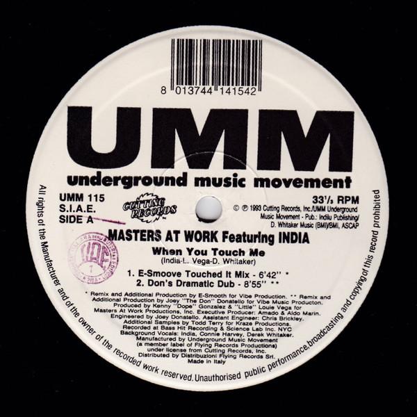 12inch Record MASTERS AT WORK, INDIA - When You Touch Me (Remixes) UMM115 UMM 1993 Italy Dance & Electronica Used
12inch Record MASTERS AT WORK, INDIA - When You Touch Me (Remixes) UMM115 UMM 1993 Italy Dance & Electronica Used