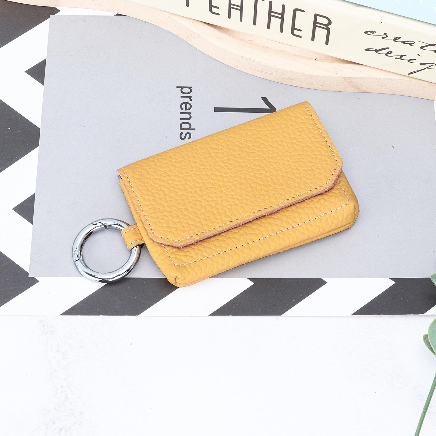 Soft Leather Snap Card Wallet with Hanging Ring - Women s Mini Pouch with Cash Pocket, Portable Storage for Cards, Cash & ID жовтий
Soft Leather Snap Card Wallet with Hanging Ring - Women s Mini Pouch with Cash Pocket, Portable Storage for Cards, Cash & ID жовтий