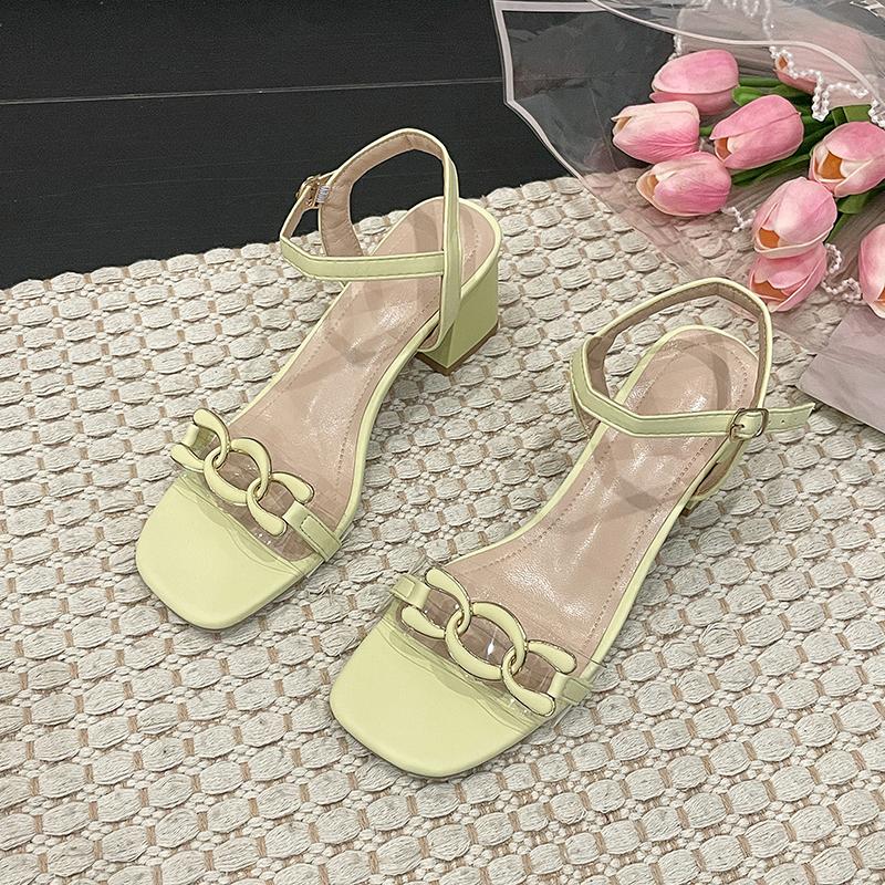 Square Heel Solid One-line Buckle Sandals for Women New Hot Sale Summer Fashion Open Toe Ladies Shoes Med Heel Women s Sandals
Square Heel Solid One-line Buckle Sandals for Women New Hot Sale Summer Fashion Open Toe Ladies Shoes Med Heel Women s Sandals