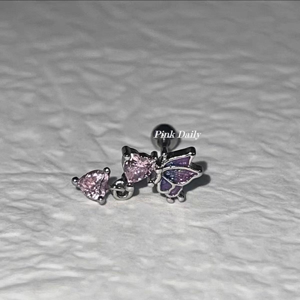 Pink Daily gradual change powder zirconium opal stud earrings love butterfly cochlear stud opal titanium steel screw earrings
Pink Daily gradual change powder zirconium opal stud earrings love butterfly cochlear stud opal titanium steel screw earrings