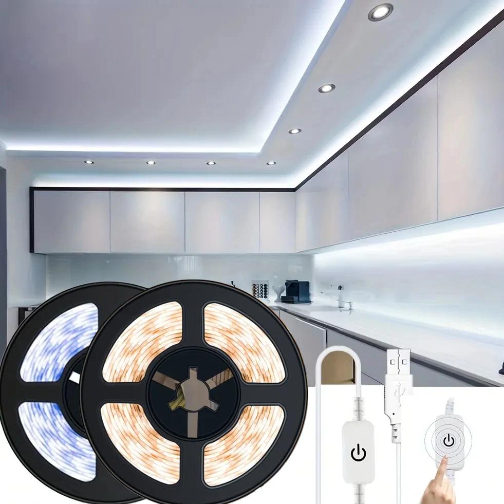 5V LED Lights Strip 2835 Touch Switch Dimmer USB LED Tape Ribbon Flexible DIY Backlight Mirror Christmas Cabinet Room Decor Gift 1m теплим білим кольором
5V LED Lights Strip 2835 Touch Switch Dimmer USB LED Tape Ribbon Flexible DIY Backlight Mirror Christmas Cabinet Room Decor Gift 1m теплим білим кольором