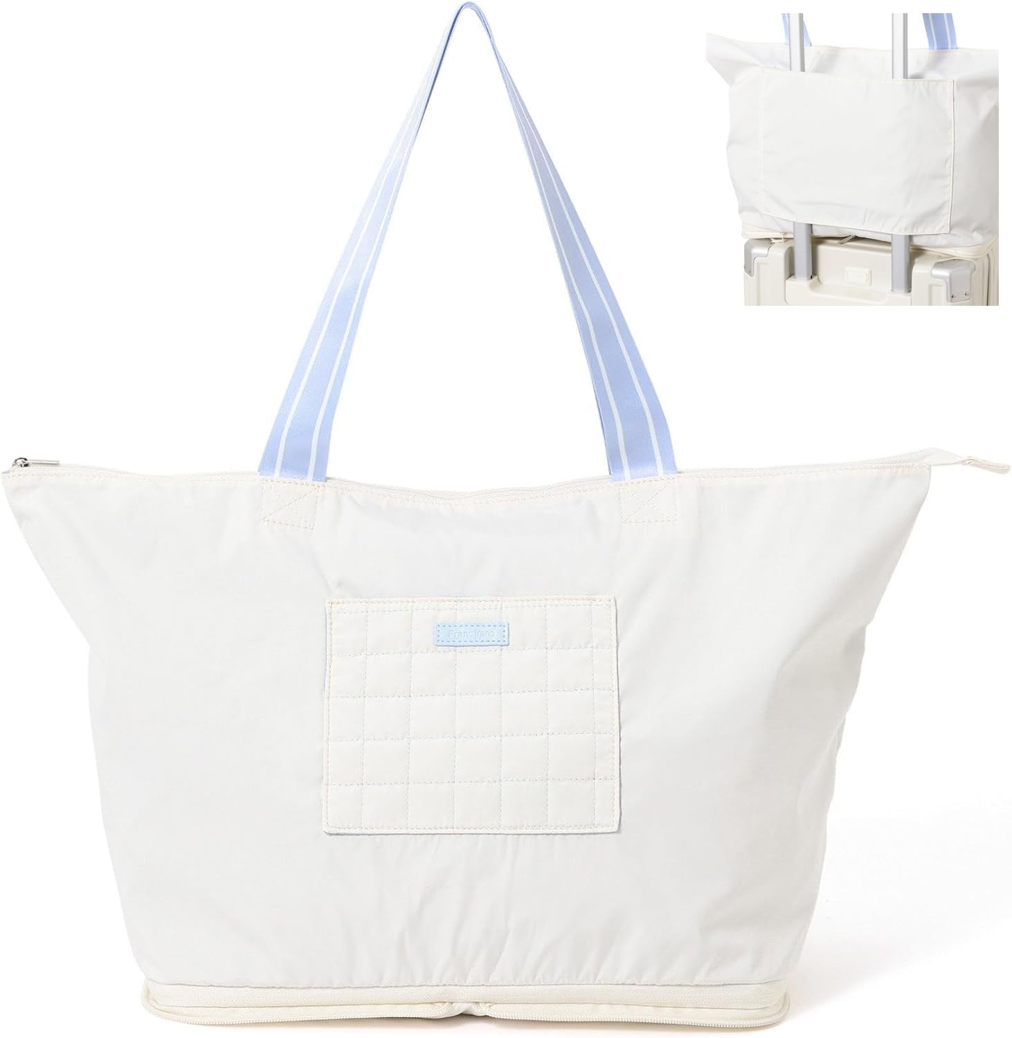 Francfranc Pop Stitch Quilt Carry-On Tote, Ivory, Water-Repellent, Expandable, Lightweight, Large Capacity, Travel Bag, Boston Bag
Francfranc Pop Stitch Quilt Carry-On Tote, Ivory, Water-Repellent, Expandable, Lightweight, Large Capacity, Travel Bag, Boston Bag