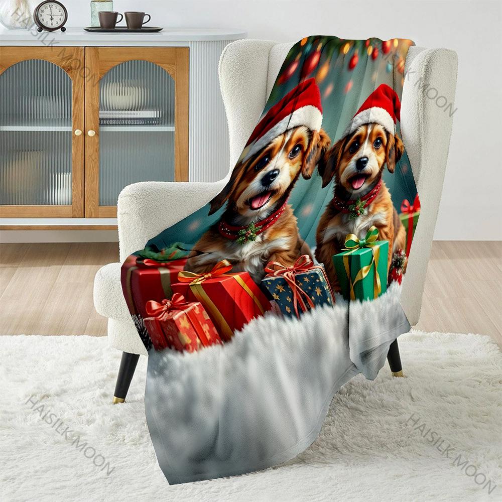 Two Puppies Christmas Theme Pattern Blanket Flannel Material Soft Warm for All Seasons, Home Outdoor Camping Picnics RV 75x90cm
Two Puppies Christmas Theme Pattern Blanket Flannel Material Soft Warm for All Seasons, Home Outdoor Camping Picnics RV 75x90cm