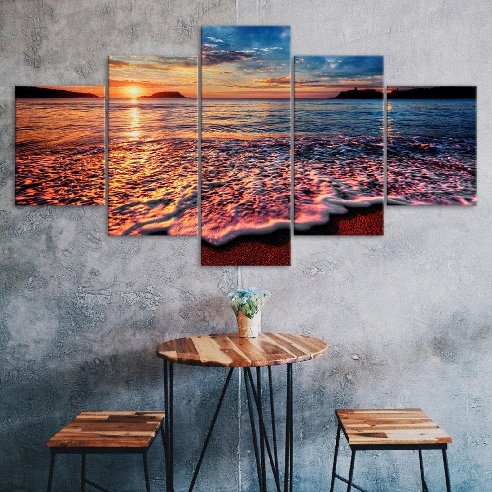 Sunset Beach Ocean Sea Waves 5 Piece Five Panel Wall Canvas Print Modern Art Poster Picture Home Decor Gift For Him For Her 20X35 20X45 20X55CM
Sunset Beach Ocean Sea Waves 5 Piece Five Panel Wall Canvas Print Modern Art Poster Picture Home Decor Gift For Him For Her 20X35 20X45 20X55CM