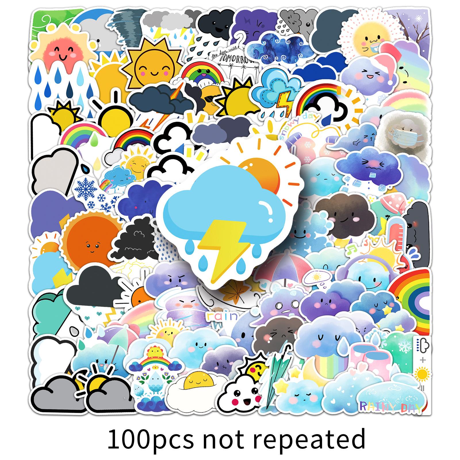 100 Weather Graffiti Stickers Personalized Cartoon Small Fresh Creative Decorative Water Cup Mobile Phone Hand Account Stickers
100 Weather Graffiti Stickers Personalized Cartoon Small Fresh Creative Decorative Water Cup Mobile Phone Hand Account Stickers