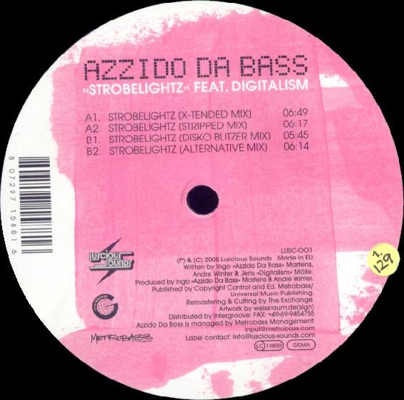 12inch Record AZZIDO DA BASS - Strobelightz LUSC001 Luscious Sounds 2005 Germany Dance & Electronica Used
12inch Record AZZIDO DA BASS - Strobelightz LUSC001 Luscious Sounds 2005 Germany Dance & Electronica Used