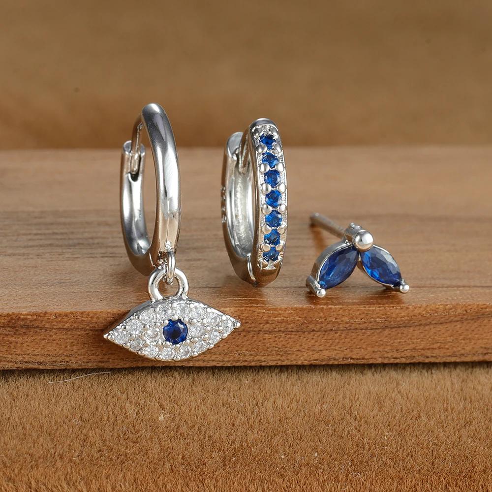 Набор из 3 шт. серег-колец из нержавеющей стали с синим цирконом и глазом Фатимы для женщин, с покрытием из 18-каратного золота, модные серьги для пирсинга хряща
Набор из 3 шт. серег-колец из нержавеющей стали с синим цирконом и глазом Фатимы для женщин, с покрытием из 18-каратного золота, модные серьги для пирсинга хряща