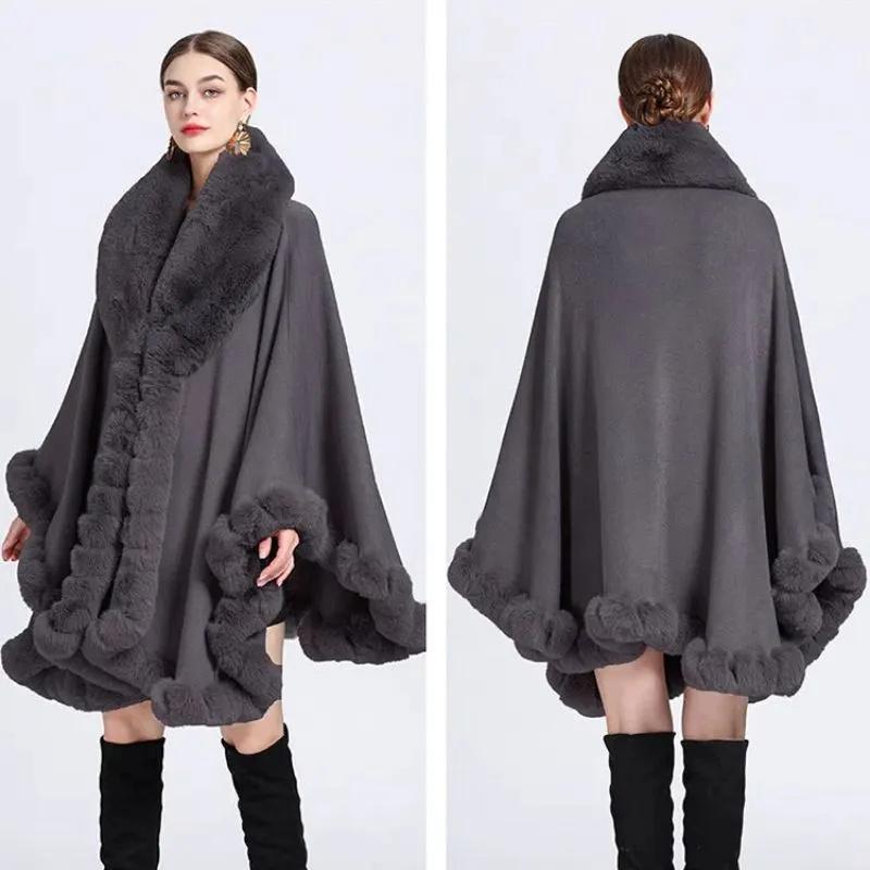 Collar Hooded Shawl Cape Large Size Woolen Coat Cardigan Women One Size
Collar Hooded Shawl Cape Large Size Woolen Coat Cardigan Women One Size