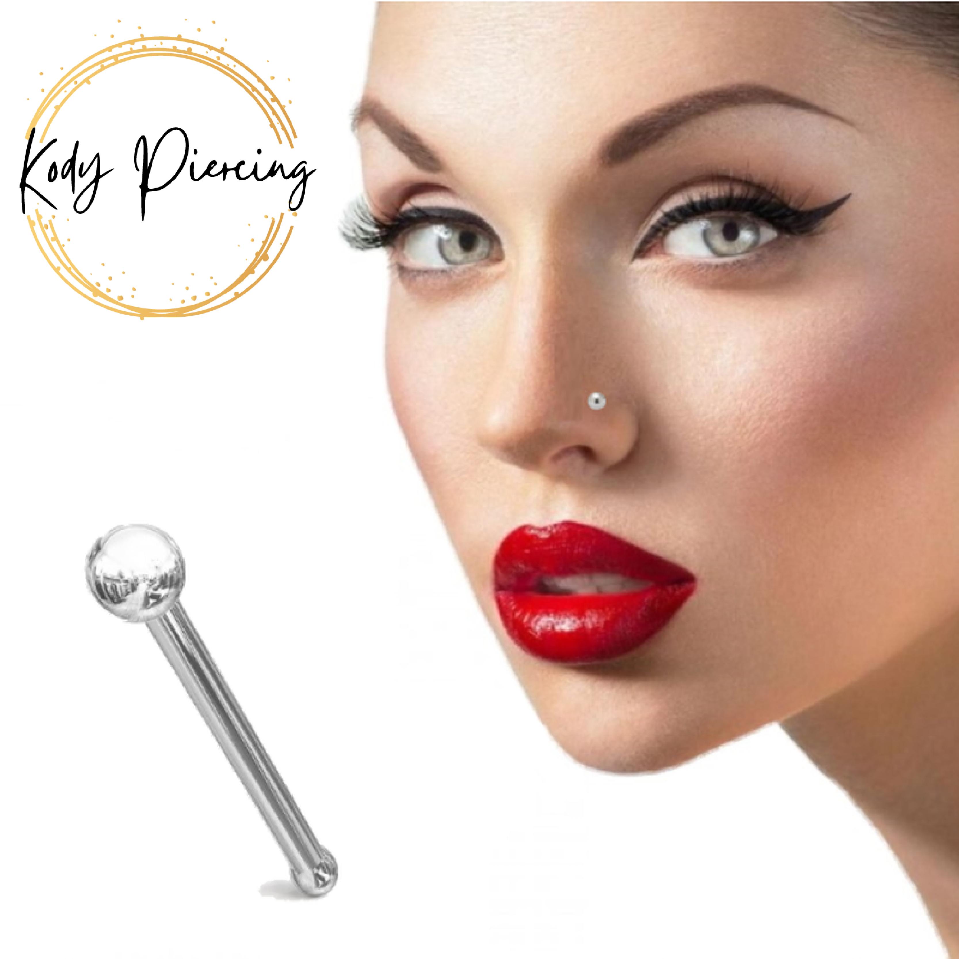 KODY PIERCING Булавка для носа из белого золота 14 карат со сферической головкой - качественный пирсинг
KODY PIERCING Булавка для носа из белого золота 14 карат со сферической головкой - качественный пирсинг