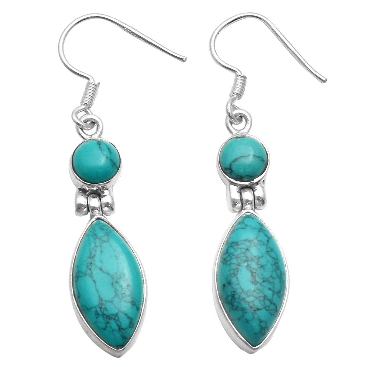 Turquoise Gemstone Earrings Solid 925 Sterling Silver Handmade Earrings Jewelry Gift For Women And Girls E-3402
Turquoise Gemstone Earrings Solid 925 Sterling Silver Handmade Earrings Jewelry Gift For Women And Girls E-3402
