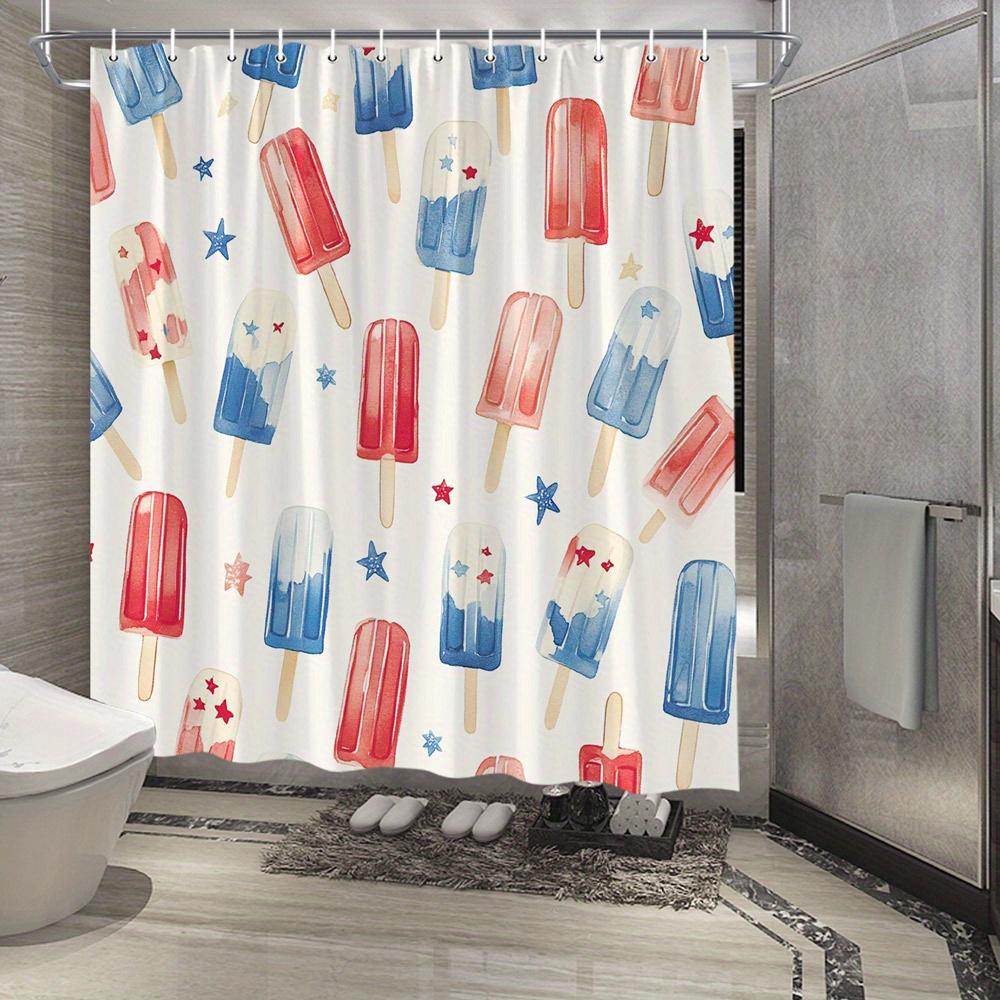 Patriotic Popsicle Shower Curtain - Red, White & Blue Digital Illustration on Beige, Water-Resistant Polyester W90XH180cm
Patriotic Popsicle Shower Curtain - Red, White & Blue Digital Illustration on Beige, Water-Resistant Polyester W90XH180cm