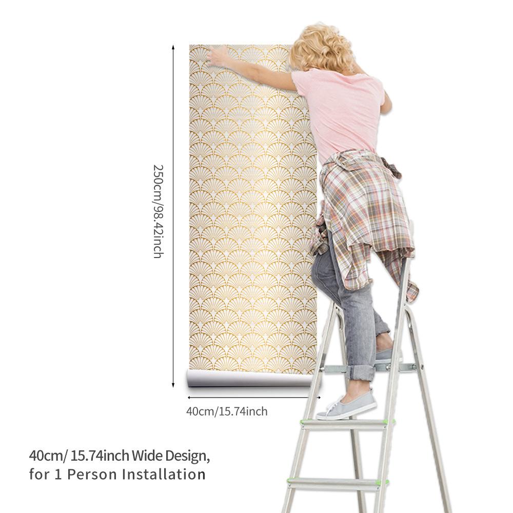 Роскошные геометрические золотые обои-веер для гостиной, самоклеящиеся, водонепроницаемые, декор для мебели, наклейка на стену 40x250cm 15.7x98.4in золотой
Роскошные геометрические золотые обои-веер для гостиной, самоклеящиеся, водонепроницаемые, декор для мебели, наклейка на стену 40x250cm 15.7x98.4in золотой