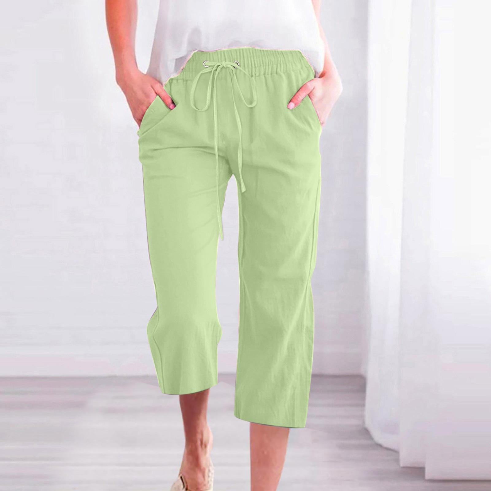 2026 Spring/Summer Solid Color Cotton-Linen Loose Pants for Women with Drawstring Casual Cropped Pants S трава зеленый
2026 Spring/Summer Solid Color Cotton-Linen Loose Pants for Women with Drawstring Casual Cropped Pants S трава зеленый
