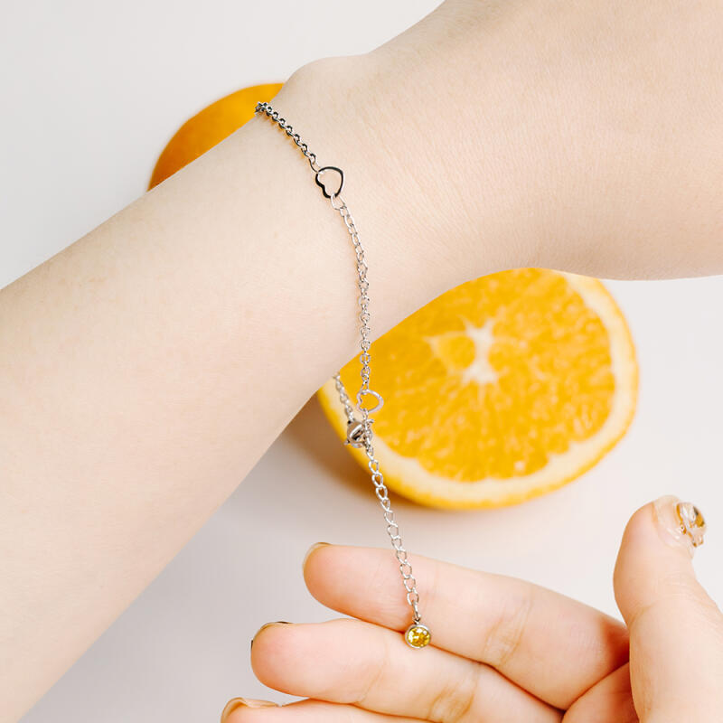 Surgical Steel Charming Birthstone Heart Bracelet Anklet 24cm+3cm (extension chain)
Surgical Steel Charming Birthstone Heart Bracelet Anklet 24cm+3cm (extension chain)