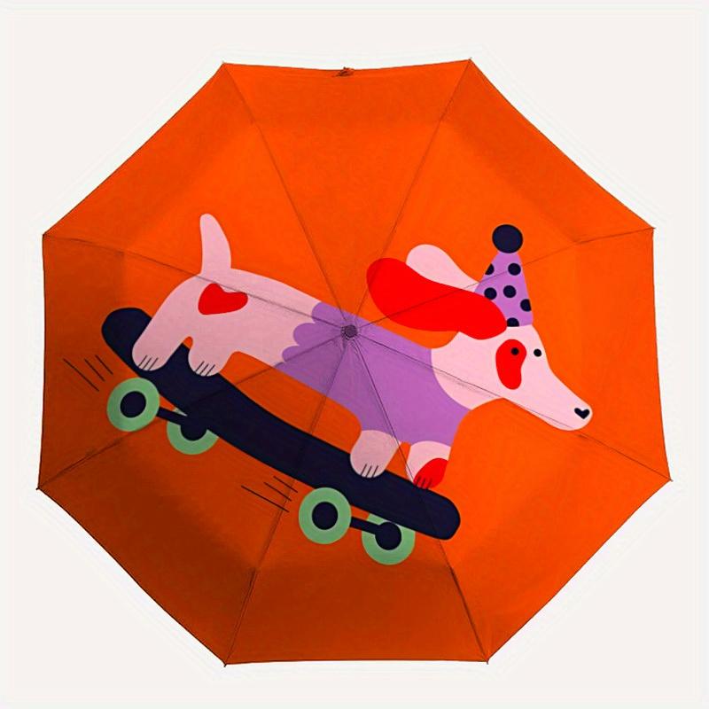 1pc Skateboarding Dog Automatic Open/Close Umbrella - Compact Travel Umbrella, 8-Rib Heavy-Duty Construction, Ideal Gift, Outdoor Accessory,
1pc Skateboarding Dog Automatic Open/Close Umbrella - Compact Travel Umbrella, 8-Rib Heavy-Duty Construction, Ideal Gift, Outdoor Accessory,