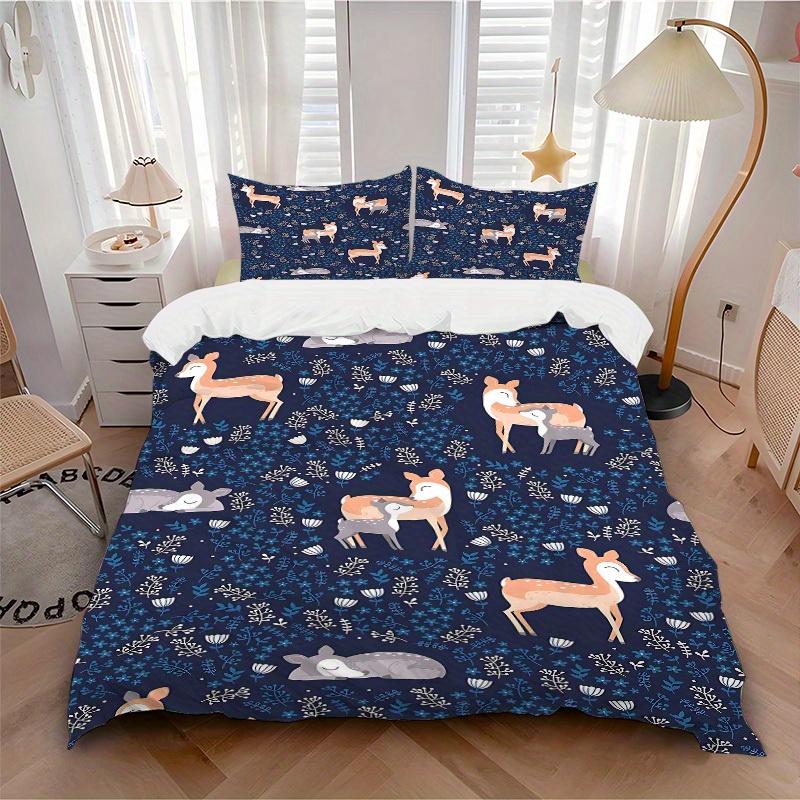 3pcs Deer Cute Bedding Cover Set, Fashion Classic Popular Print Bedding Set, Soft Comfortable, All - Season Use, For Bedroom, Guest Room124 135x200cm
3pcs Deer Cute Bedding Cover Set, Fashion Classic Popular Print Bedding Set, Soft Comfortable, All - Season Use, For Bedroom, Guest Room124 135x200cm