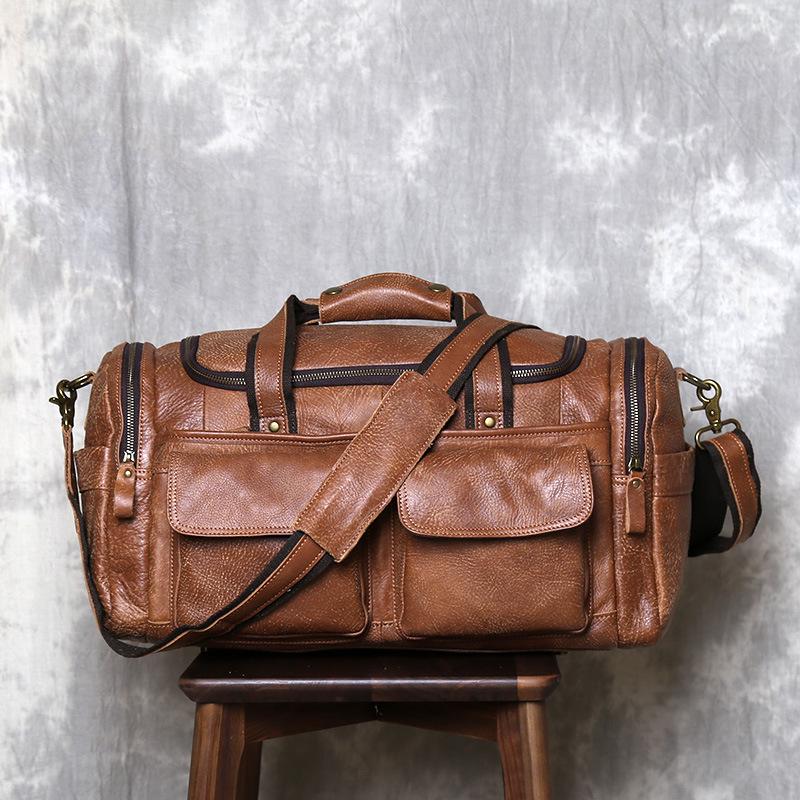 Vintage Cowhide Leather Handbag: Retro, Frosted Crossbody Travel Bag
Vintage Cowhide Leather Handbag: Retro, Frosted Crossbody Travel Bag