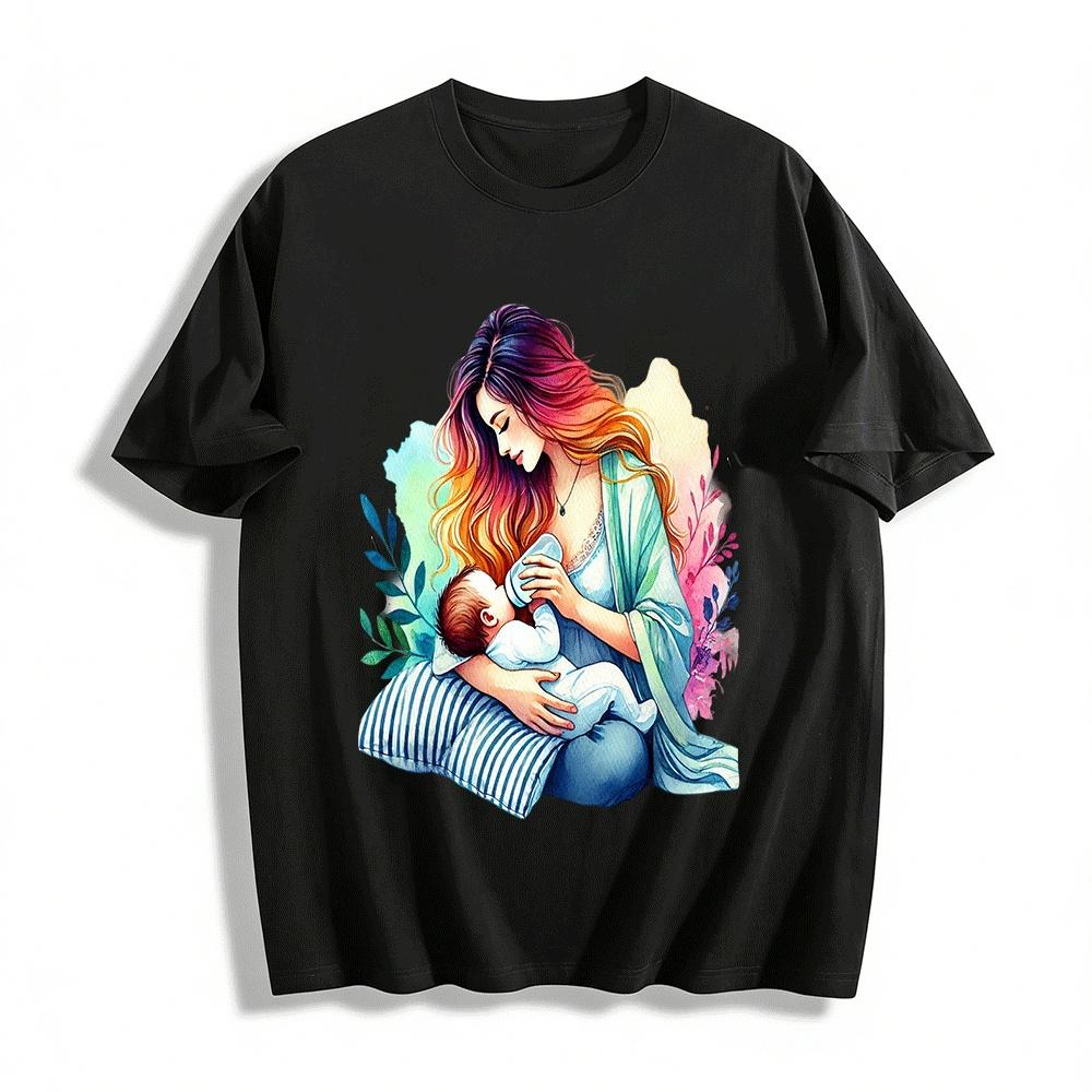 Watercolor Mom Feeding Baby Print Nursing Top For New Moms Pure cotton T-shirt 6XL
Watercolor Mom Feeding Baby Print Nursing Top For New Moms Pure cotton T-shirt 6XL