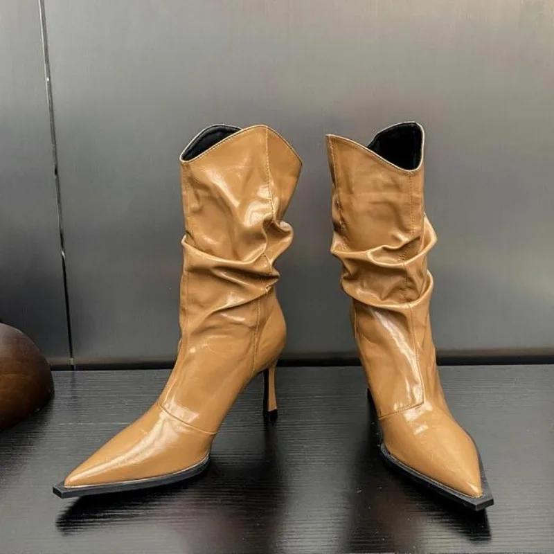 Fashion Spring Autumn Pleated Pointed Toe Women Ankle Boot Designer Thin Heels Banquet Shoes Sexy Modern Short Botas Zapatos De Mujer 40 коричневый
Fashion Spring Autumn Pleated Pointed Toe Women Ankle Boot Designer Thin Heels Banquet Shoes Sexy Modern Short Botas Zapatos De Mujer 40 коричневый