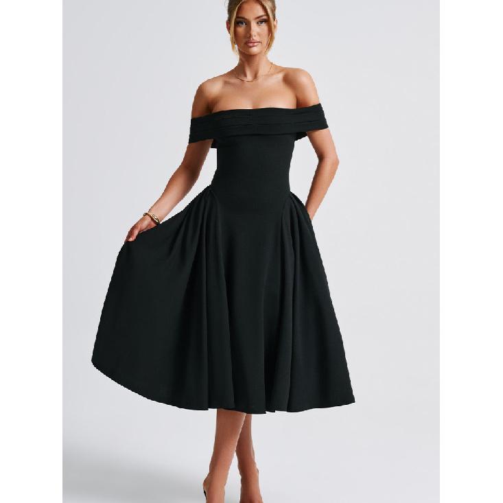 Elegant Pure Color Strapless Backless One-Shoulder Women S Dress Summer-Border Fashionable S
Elegant Pure Color Strapless Backless One-Shoulder Women S Dress Summer-Border Fashionable S