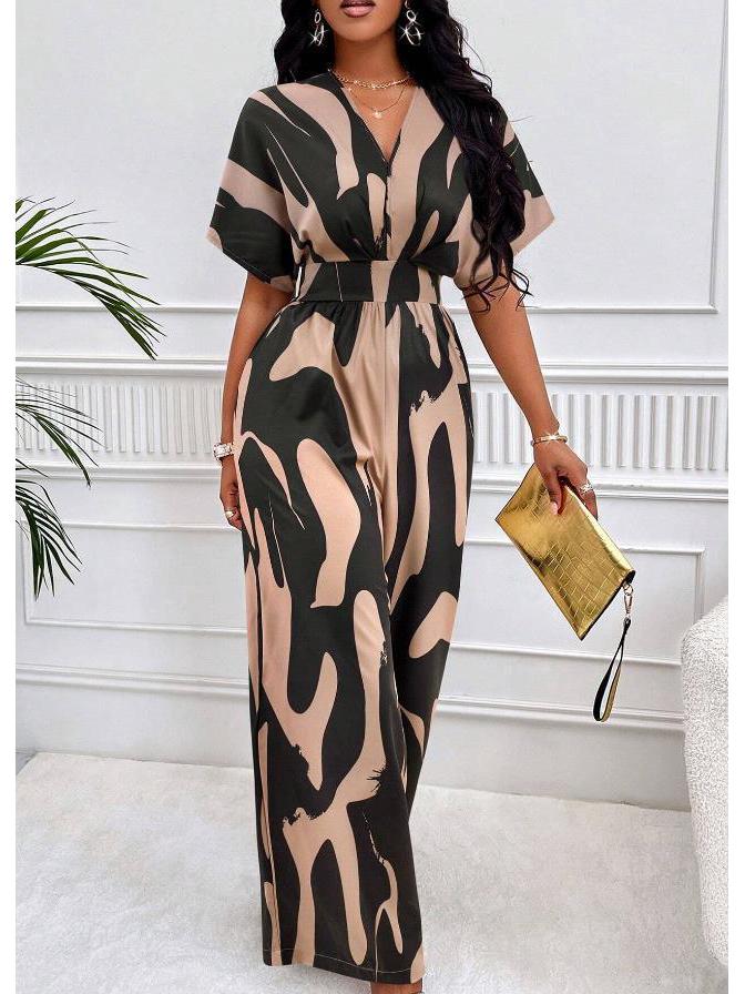2024 European & American Spring/Summer Printed Short-Sleeve Waist Jumpsuit - Fashionable Wide-Leg Design for Women Large хакі
2024 European & American Spring/Summer Printed Short-Sleeve Waist Jumpsuit - Fashionable Wide-Leg Design for Women Large хакі