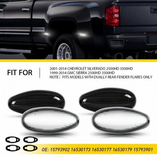 4X LED Side Marker Lights For 1999-2014 GMC Sierra 2500HD 3500HD Dually Bed EOA
4X LED Side Marker Lights For 1999-2014 GMC Sierra 2500HD 3500HD Dually Bed EOA