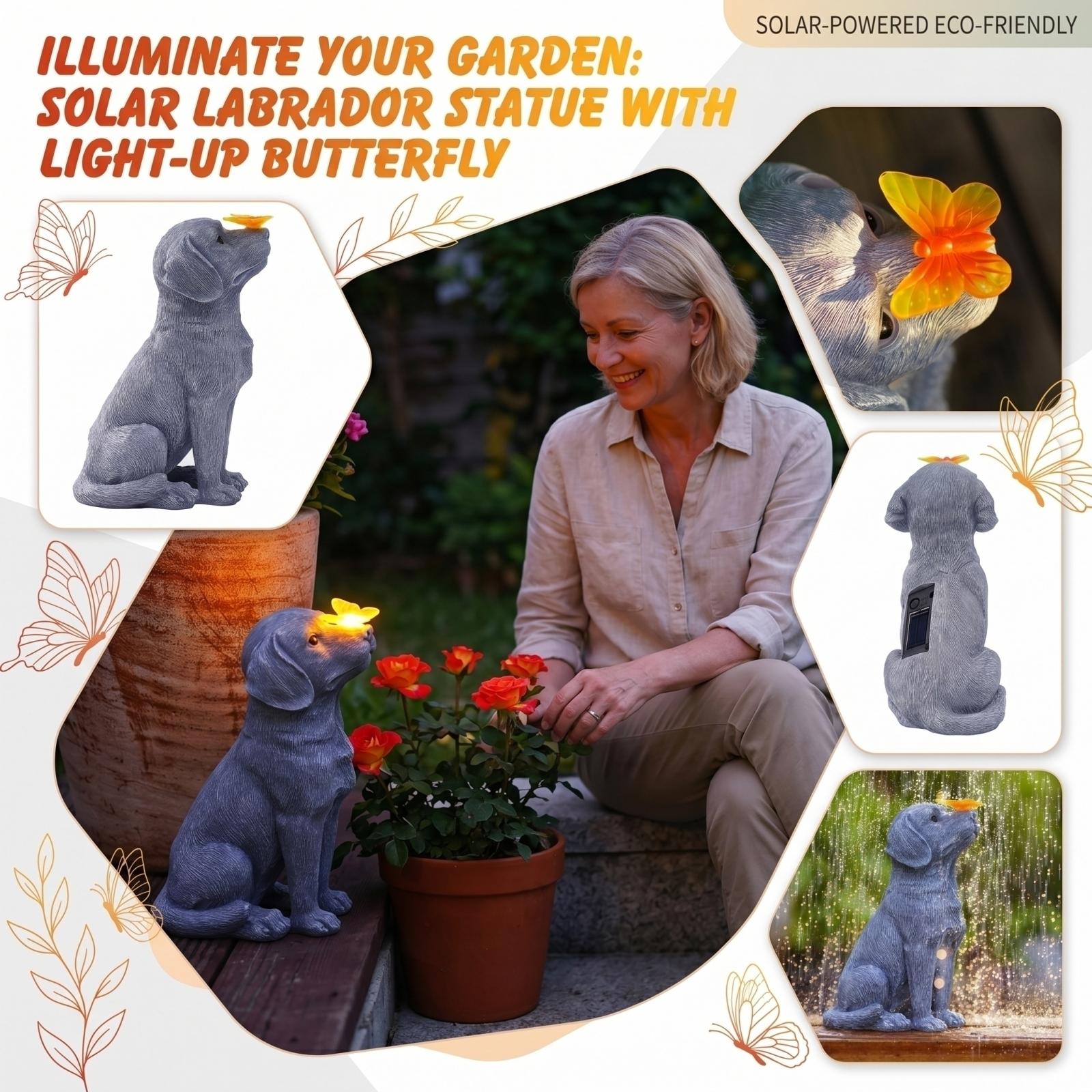 Solar Resin Dog Statue Light Outdoor Waterproof LED Garden Decor for Patio Yard Lawn Landscape Sculpture One Size
Solar Resin Dog Statue Light Outdoor Waterproof LED Garden Decor for Patio Yard Lawn Landscape Sculpture One Size